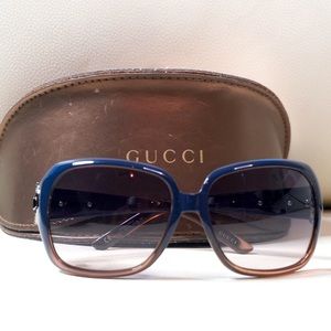 Authentic Gucci Sunglasses in blue and tan
